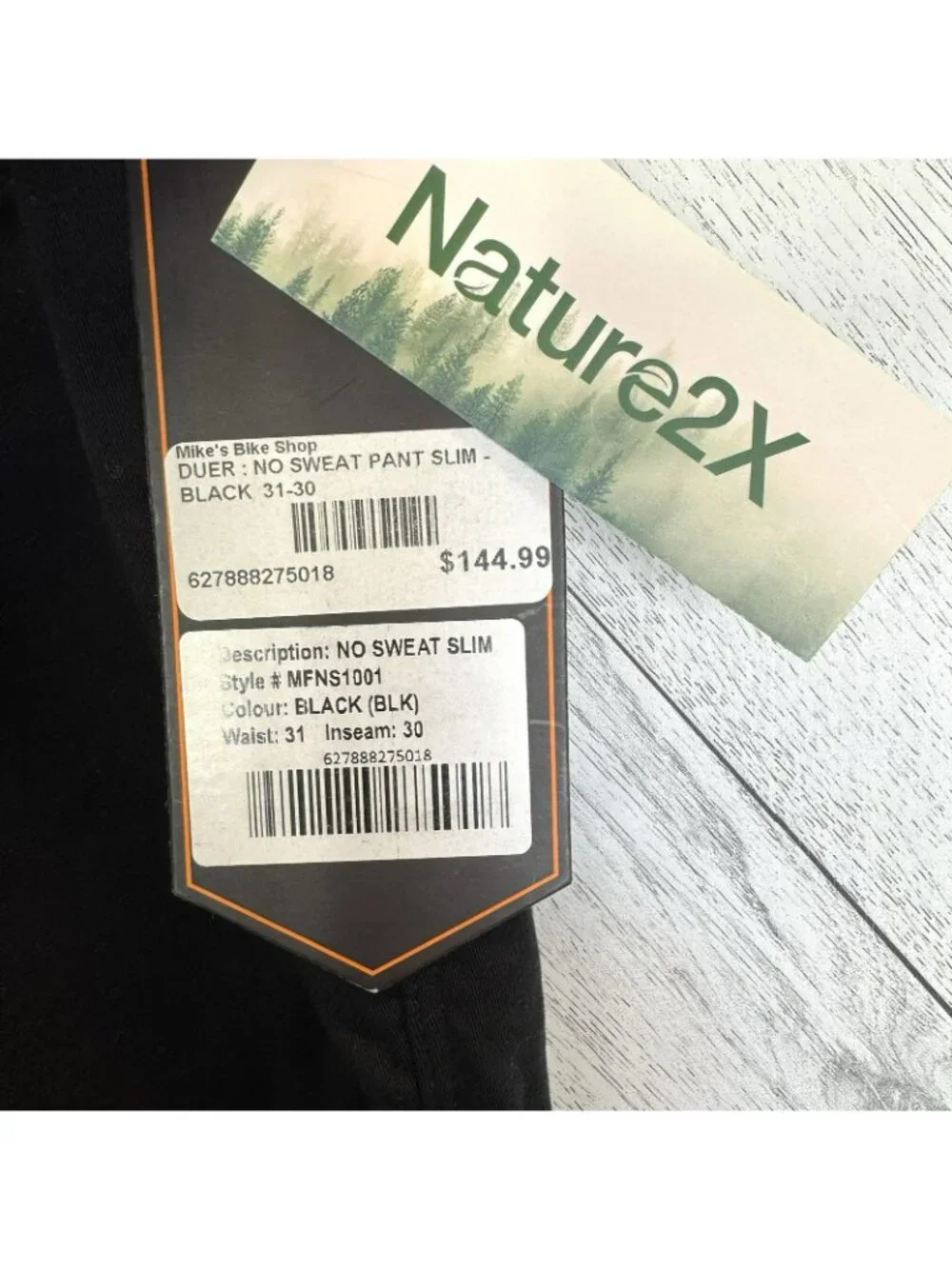 DU/ER Duer No Sweat Slim Pants Mens Size 31x30 Black Nature2X NWT NEW